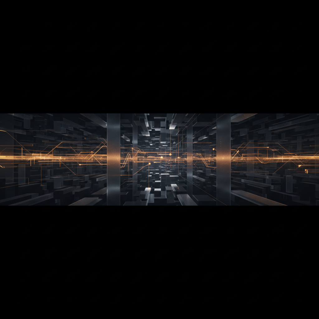 A sleek, modern, and abstract architectural illustration representing code organization and dependency graphs in a monorepo. The image features glowing interconnected nodes and lines forming a complex but clean network, suggesting a systematic classification of files based on their imports. Use a sophisticated color palette of Obsidian, deep slate, and vibrant Creation Amber accents. The aesthetic should be high-tech, developer-centric, and cinematic, with subtle glassmorphism effects and a sense of depth. Futuristic, clean, premium digital art style.